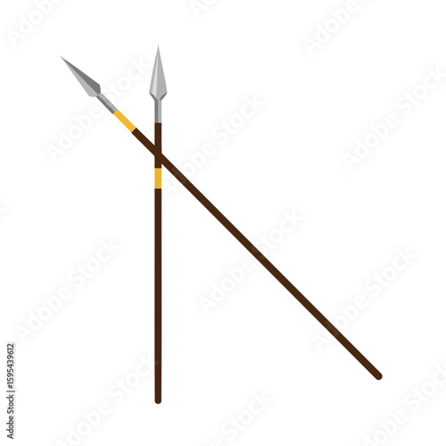 Vector illustration of javelin spear angled on white background, sports equipment