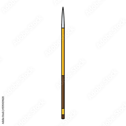Vector illustration of javelin spear angled on white background, sports equipment