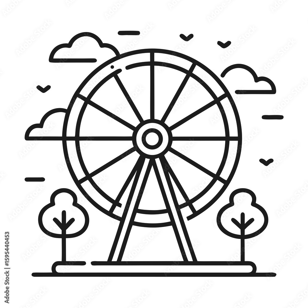 Obraz premium ferris wheel vector illustration