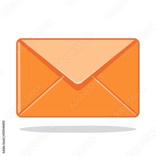 Isolated Orange Envelope Illustration Communication Message Delivery Concepts