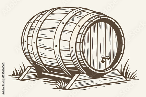  rustic, wooden, oak barrel, weathered, antique, vintage, whiskey, bourbon, beer, keg, distillery, cellar, sepia tones, textured, vignette, detailed, high resolution