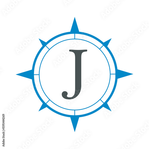 Free Download Compass Logo combine with letter J vector template - GFXLoad