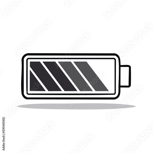 Battery Charge Indicator Graphic Icon Black and Gray Power Level Symbol
