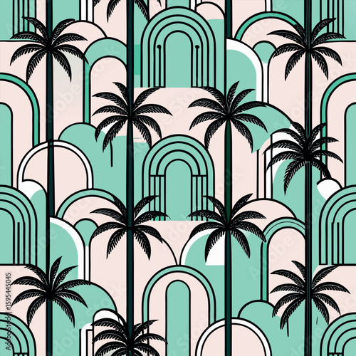 Mid-Century Modern Geometric | Seamless Palm Springs Vector Pattern