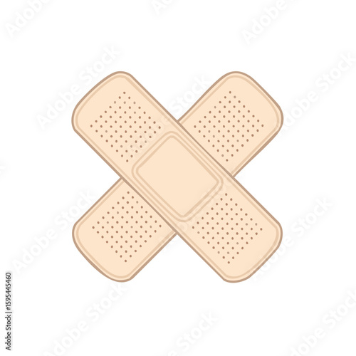 Crossed Adhesive Bandages First Aid Medical Protection for Cuts and Wounds Illustration