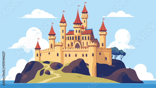 Majestic Medieval Fortress on Hilltop - Historic Architecture