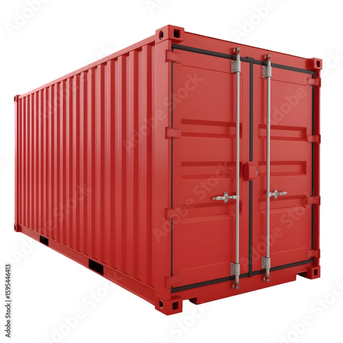 Red Metal Container with Rust – Vintage Industrial, Abandoned Warehouse Style