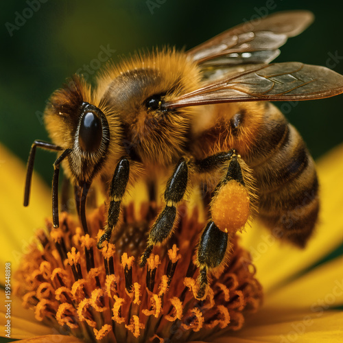 Wallpaper Mural bee on yellow flower Torontodigital.ca