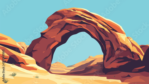 Majestic Natural Rock Formation in Arid Desert Landscape