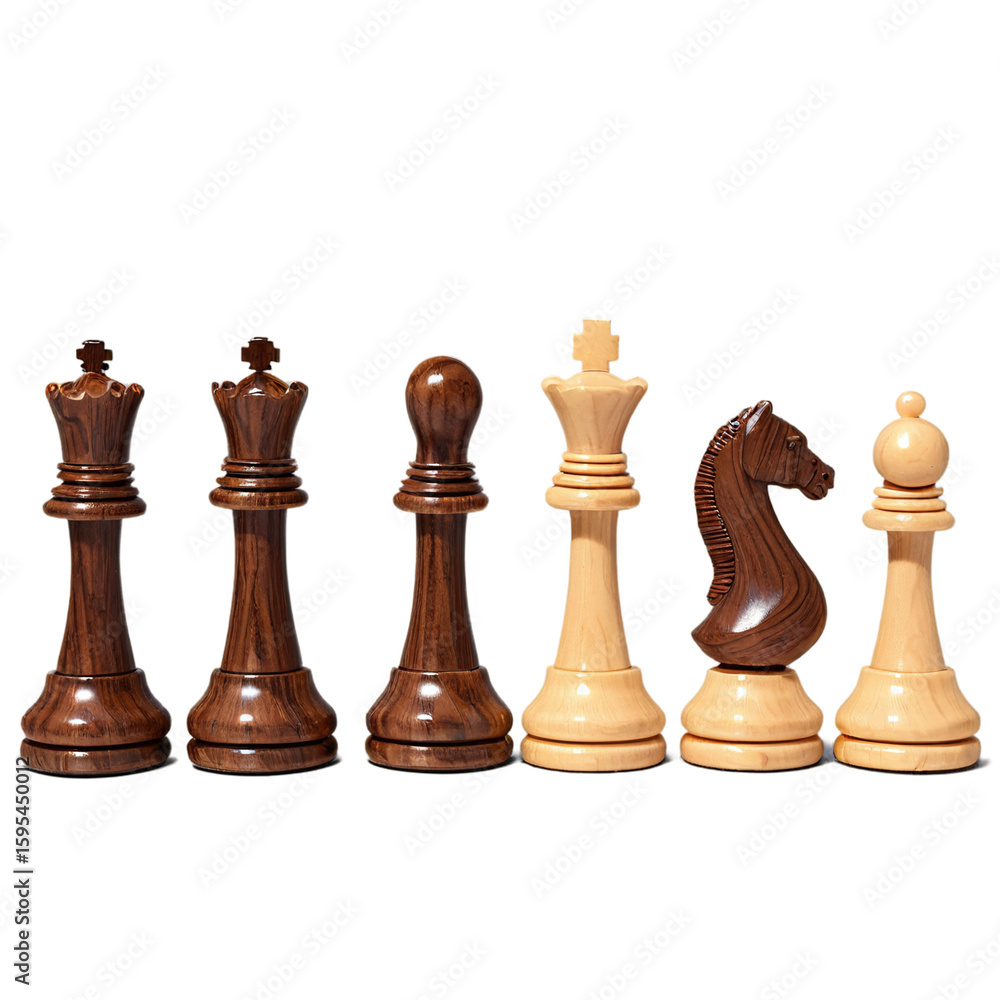 wooden chess figures isolated on transparent background wooden chess figures isolated on transparent background