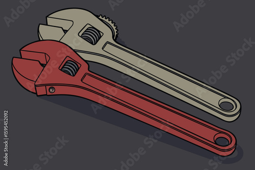  close-up, stack of colorful adjustable wrenches, dark moody lighting, minimalist, high contrast, cinematic, detailed