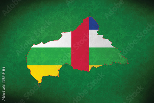 Central African Republic vector map with flag
