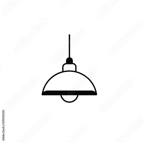 Outline pendant light icon on white background