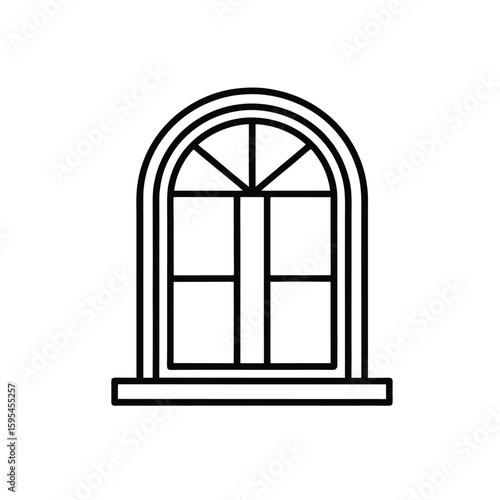 Simple window outline icon design
