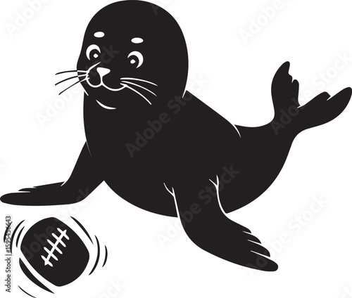 Cute Baby Seal Sea lion vector Illustration . Cartoon sea lion  vector illustration isolated on white background.Marine life concept, cute animal character, animals in nature, and a lively newborn sea