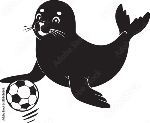 Cute Baby Seal Sea lion vector Illustration . Cartoon sea lion  vector illustration isolated on white background.Marine life concept, cute animal character, animals in nature, and a lively newborn sea