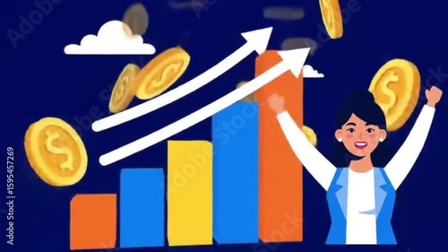 business man and graph