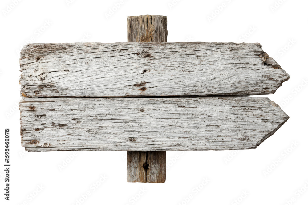 Naklejka premium Directional wooden signpost outdoor setting rustic decor nature. Isolated on transparent background, png.