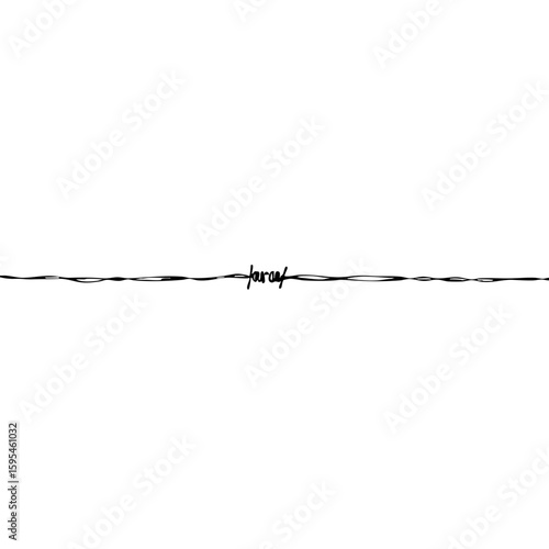 Simple line sketch of barbed wire  