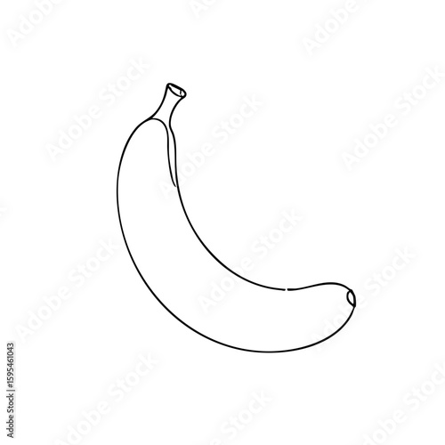 Simple line sketch of a banana, minimalistic and clean design  
