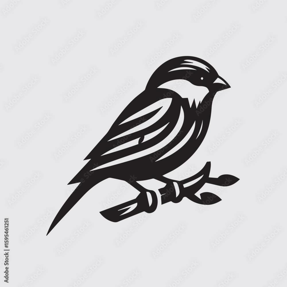 Obraz premium vector illustration of a Sparrow bird