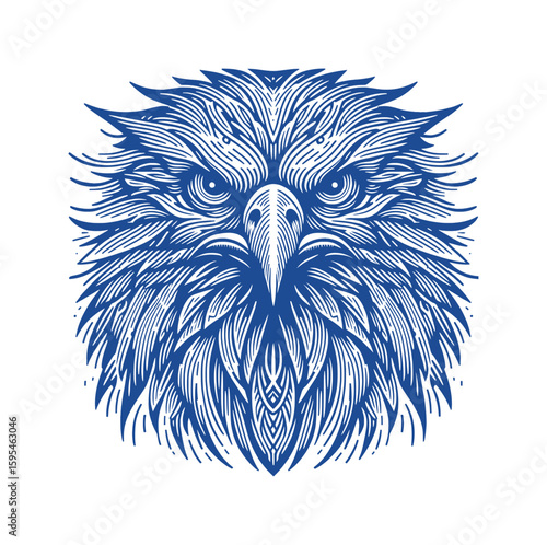eagle head line drawing - guilloche style (artwork 1)