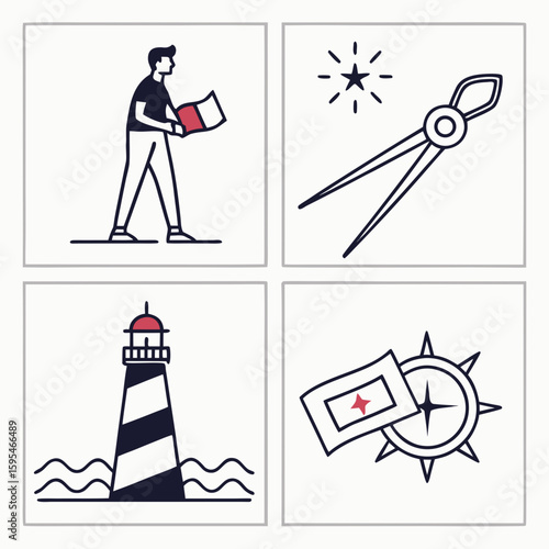 nautical icons set