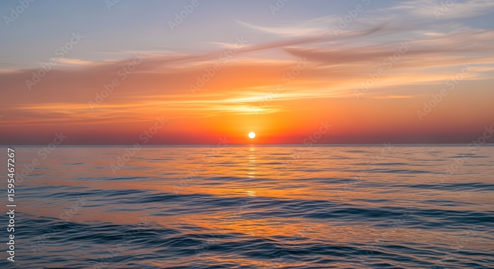 Fototapeta premium A breathtaking sunset over the ocean with vibrant colors in the sky