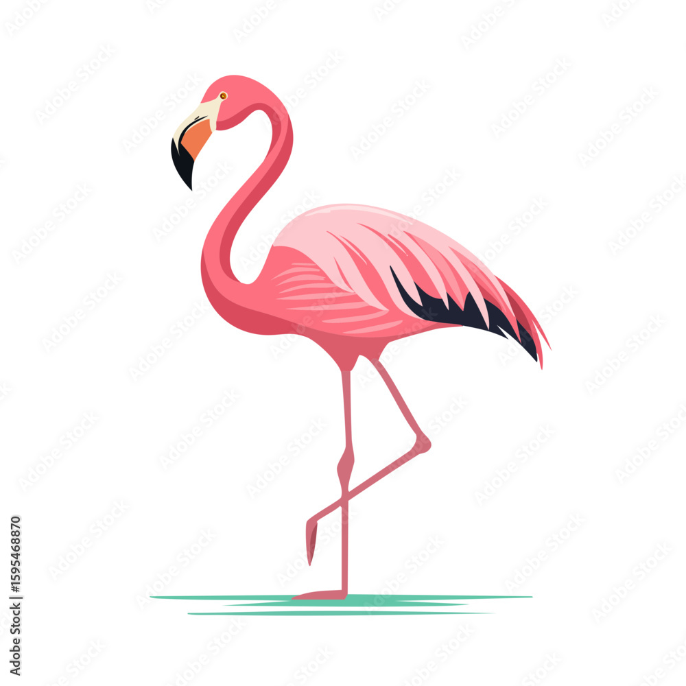 Fototapeta premium Flamingo Icon Isolated on a Transparent Background 