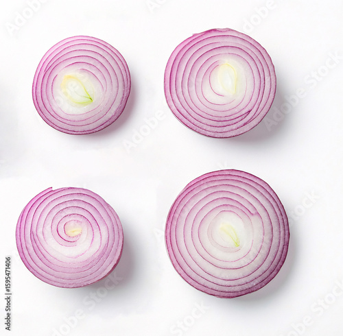 Wallpaper Mural Top View of Sliced Pink Onion Isolated on White Background Torontodigital.ca