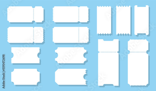 A collection of blank ticket templates designed for various events and promotions