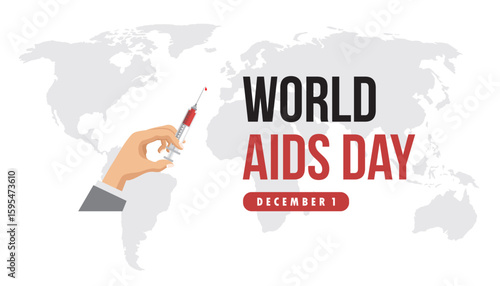 world aids day vector concept flat design