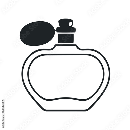 Perfume Bottle Outline Vector Illustration: A Simple and Elegant Design for Fragrance, Beauty, and Personal Care Products in a Minimalist Style