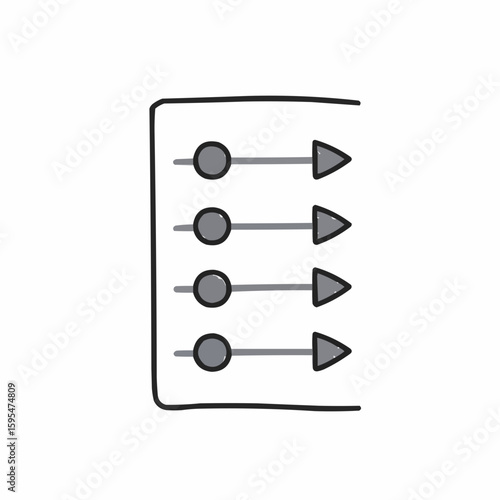 Abstract graphic design of toggles and sliders in minimal style  