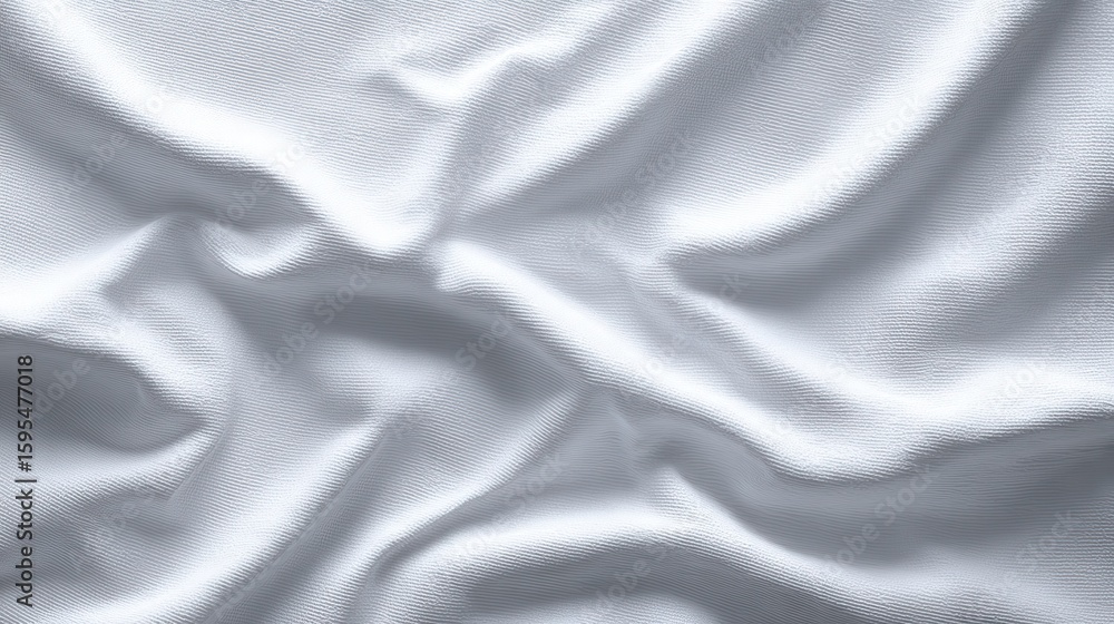 Fototapeta premium Gentle texture of white fabric with soft shadow, creating a subtle background