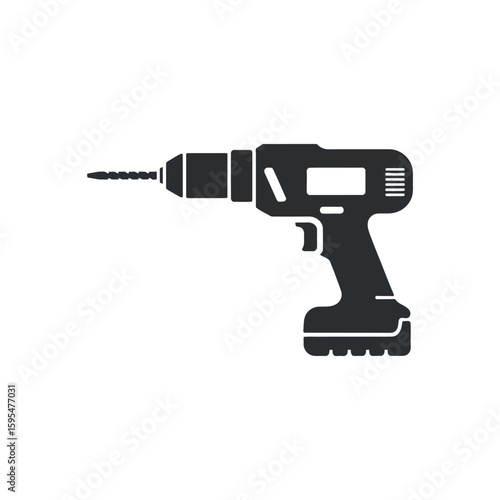 Power Up Your Projects with this Cordless Drill Vector Illustration: Perfect for DIY Enthusiasts, Construction Workers, and Home Improvement Professionals