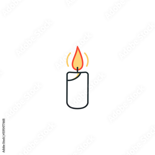 Candle Flame Icon – Symbol of Light, Serenity & Celebration