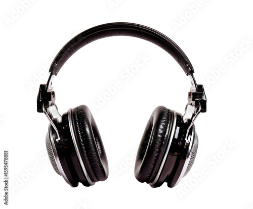 Listening experience home audio gear indoor close-up sound quality. Isolated on transparent background, png.