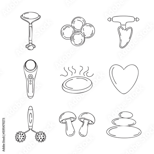 Beauty tools facial rollers gua sha massage stones heart shaped object steam stone mushrooms