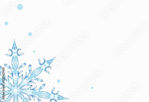 Snowflake design with light blue accents on white background  