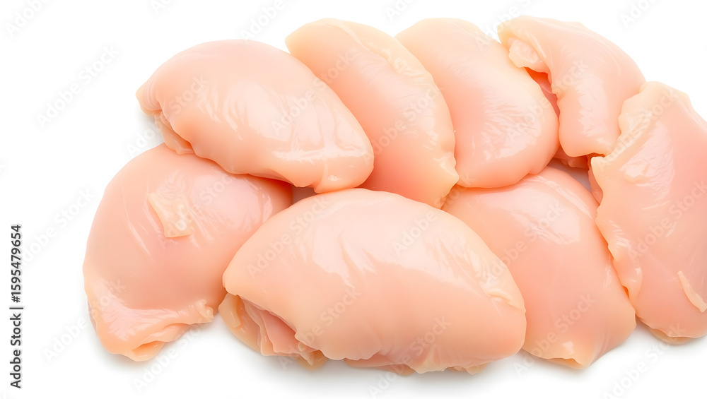 Raw Chicken Breast Fillets Isolated on White Background – High-Resolution Fresh Poultry Meat for Cooking or Packaging Raw Chicken Breast Fillets Isolated on White Background – High-Resolution Fresh Poultry Meat for Cooking or Packaging