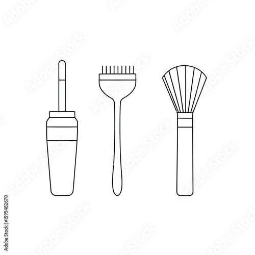 Makeup brushes and cosmetic applicator beauty tools