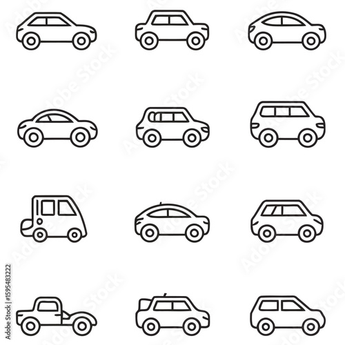 Various vehicle outlines automobile transport