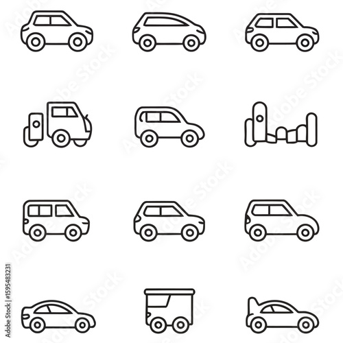 Various vehicle outlines automobile transport