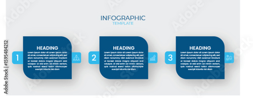 Modern Business Information Flow Infographic With Icons and Text Boxes [Recovered]