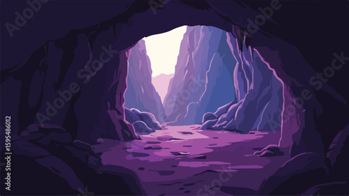 Enchanting Cave Entrance in Mysterious Cavern Adventure Background