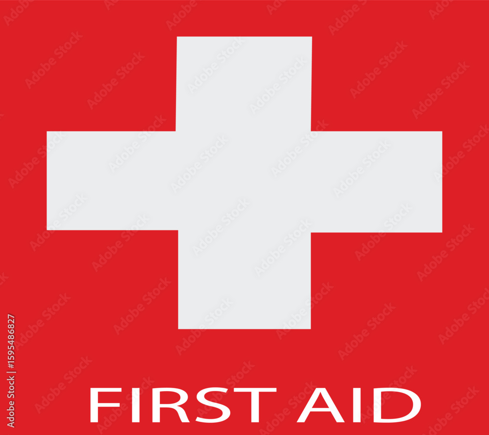 Obraz premium Abstract First Aid Sign in rectangle shape