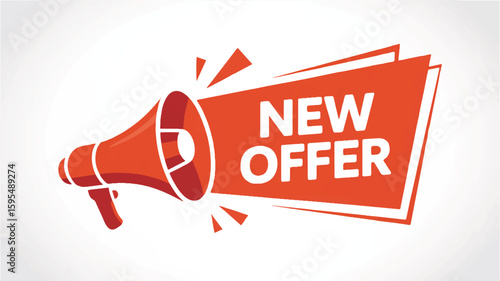 Red Megaphone Announcing New Offer announcement advertising