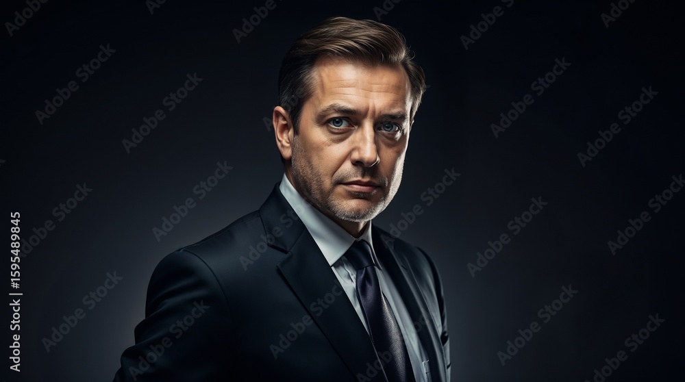 Fototapeta premium business man portrait on a black background