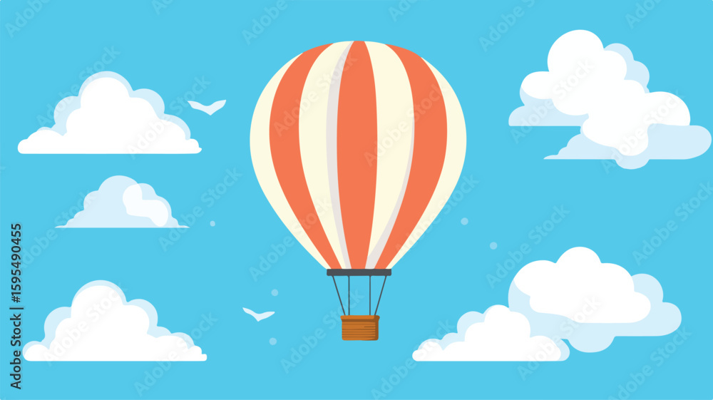 Fototapeta premium Vintage Hot Air Balloon Adventure Travel in the Sky
